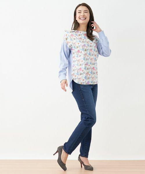 CARA O CRUZ / キャラ・オ・クルス カットソー | 配色プリントMIXトップス【LEGGIUNO 】 | 詳細6