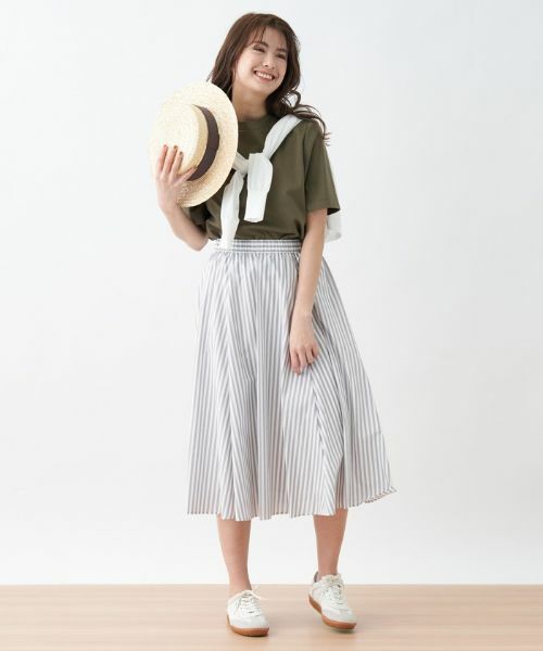 CARA O CRUZ / キャラ・オ・クルス ミニ・ひざ丈スカート | ストライプ柄フレアスカート | 詳細12