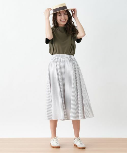 CARA O CRUZ / キャラ・オ・クルス ミニ・ひざ丈スカート | ストライプ柄フレアスカート | 詳細14