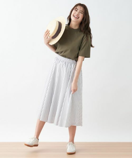 CARA O CRUZ / キャラ・オ・クルス ミニ・ひざ丈スカート | ストライプ柄フレアスカート | 詳細15