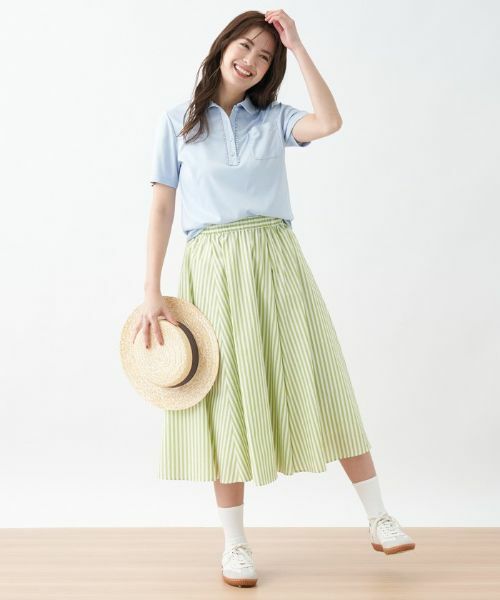 CARA O CRUZ / キャラ・オ・クルス ミニ・ひざ丈スカート | ストライプ柄フレアスカート | 詳細6