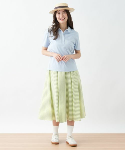 CARA O CRUZ / キャラ・オ・クルス ミニ・ひざ丈スカート | ストライプ柄フレアスカート | 詳細8