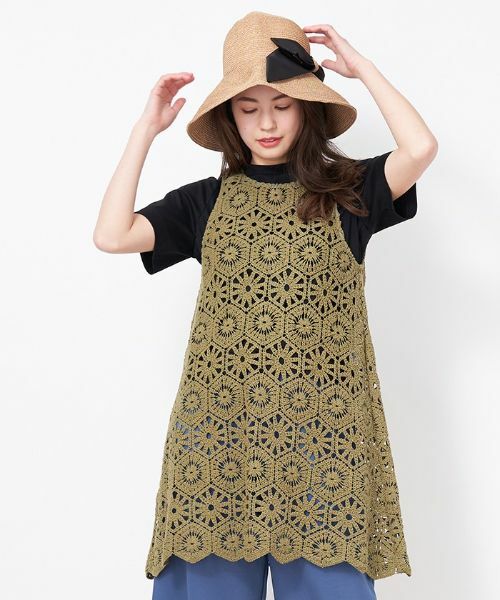 CARA O CRUZ / キャラ・オ・クルス テーラードジャケット | かぎ針風ニットベスト | 詳細1