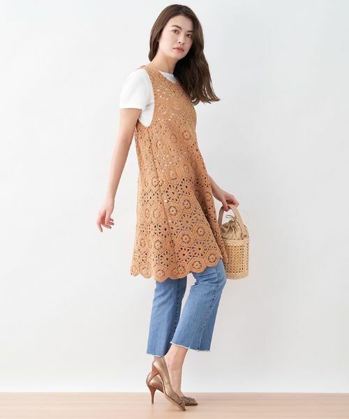 CARA O CRUZ / キャラ・オ・クルス テーラードジャケット | かぎ針風ニットベスト | 詳細11