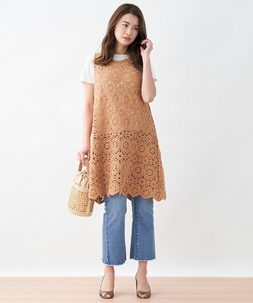 CARA O CRUZ / キャラ・オ・クルス テーラードジャケット | かぎ針風ニットベスト | 詳細13