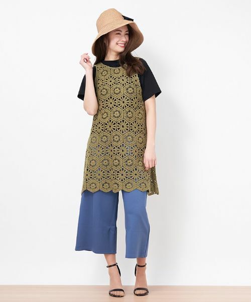 CARA O CRUZ / キャラ・オ・クルス テーラードジャケット | かぎ針風ニットベスト | 詳細2