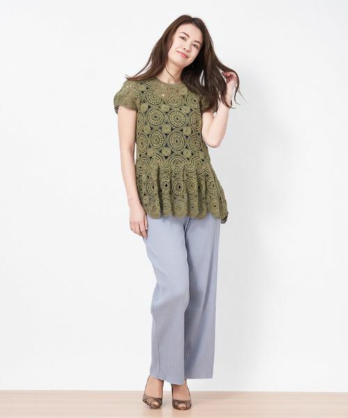 CARA O CRUZ / キャラ・オ・クルス シャツ・ブラウス | かぎ針調ペプラムブラウス | 詳細13