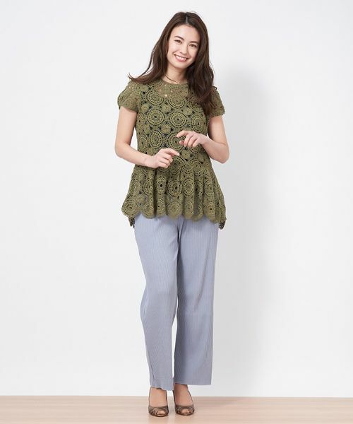 CARA O CRUZ / キャラ・オ・クルス シャツ・ブラウス | かぎ針調ペプラムブラウス | 詳細15