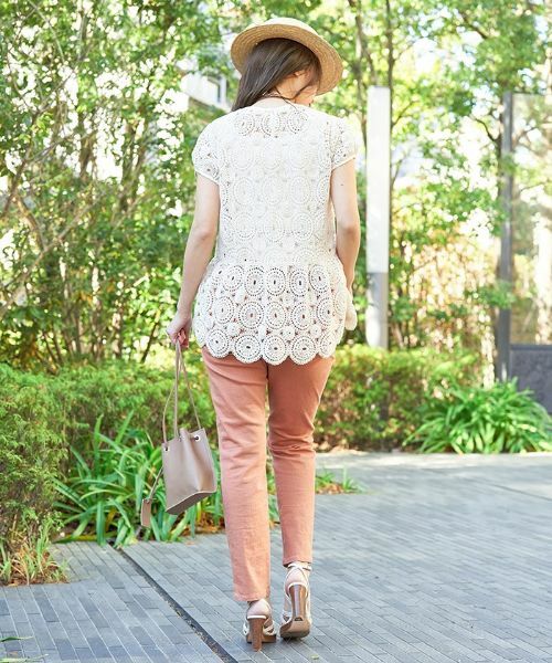 CARA O CRUZ / キャラ・オ・クルス シャツ・ブラウス | かぎ針調ペプラムブラウス | 詳細7