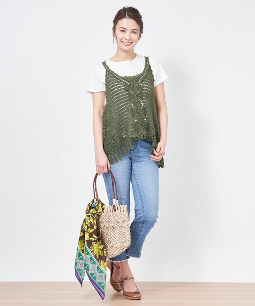 CARA O CRUZ / キャラ・オ・クルス テーラードジャケット | 洗える かぎ針ニットベスト | 詳細11