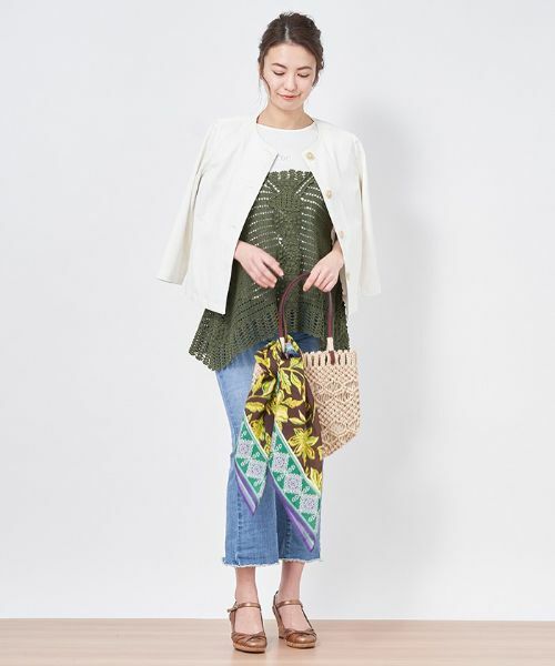 CARA O CRUZ / キャラ・オ・クルス テーラードジャケット | 洗える かぎ針ニットベスト | 詳細13