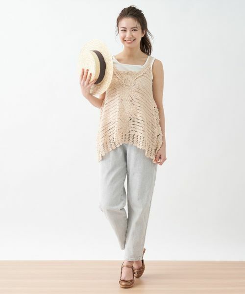 CARA O CRUZ / キャラ・オ・クルス テーラードジャケット | 洗える かぎ針ニットベスト | 詳細2