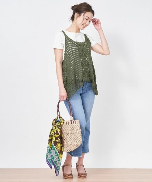 CARA O CRUZ / キャラ・オ・クルス テーラードジャケット | 洗える かぎ針ニットベスト | 詳細8