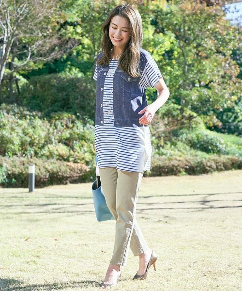 CARA O CRUZ / キャラ・オ・クルス シャツ・ブラウス | ベストとボーダーTシャツのトロンプルイユブラウス | 詳細6