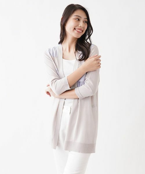 CARA O CRUZ / キャラ・オ・クルス カーディガン・ボレロ | 異素材MIXカーディガン | 詳細1