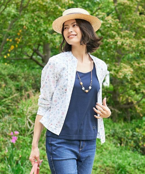 CARA O CRUZ / キャラ・オ・クルス カーディガン・ボレロ | 洗える マリンモチーフジップアップハオリ | 詳細1