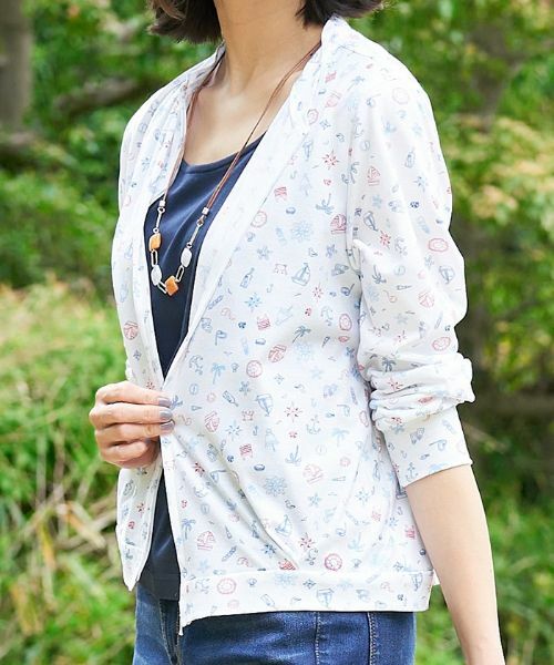 CARA O CRUZ / キャラ・オ・クルス カーディガン・ボレロ | 洗える マリンモチーフジップアップハオリ | 詳細12