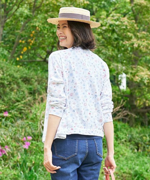 CARA O CRUZ / キャラ・オ・クルス カーディガン・ボレロ | 洗える マリンモチーフジップアップハオリ | 詳細2