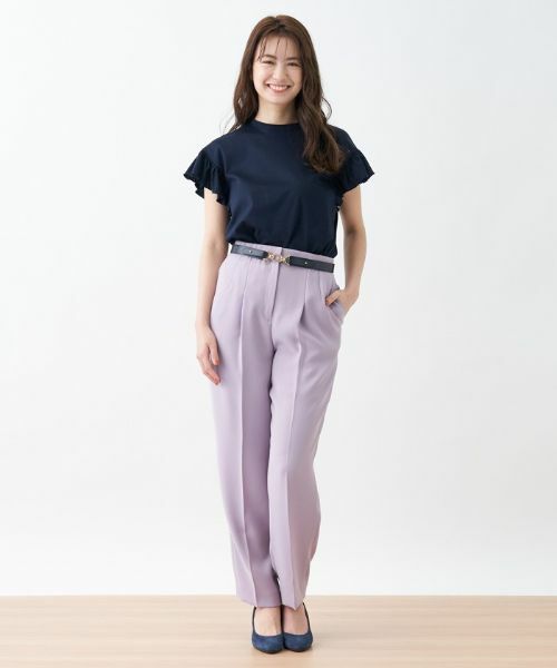 CARA O CRUZ / キャラ・オ・クルス その他パンツ | 洗える後ろゴム センタープレスパンツ【CoC by CARA O CRUZ】 | 詳細3