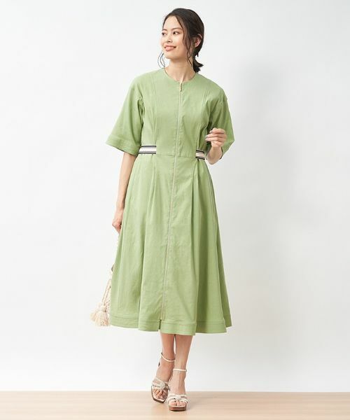 CARA O CRUZ / キャラ・オ・クルス ドレス | ウエスト配色ラインワンピース | 詳細10