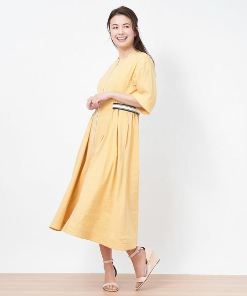 CARA O CRUZ / キャラ・オ・クルス ドレス | ウエスト配色ラインワンピース | 詳細5