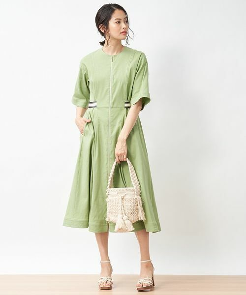 CARA O CRUZ / キャラ・オ・クルス ドレス | ウエスト配色ラインワンピース | 詳細8