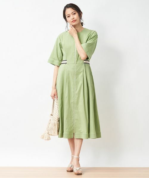 CARA O CRUZ / キャラ・オ・クルス ドレス | ウエスト配色ラインワンピース | 詳細9