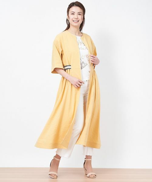 CARA O CRUZ / キャラ・オ・クルス ドレス | ウエスト配色ラインワンピース（レモンイエロー系）