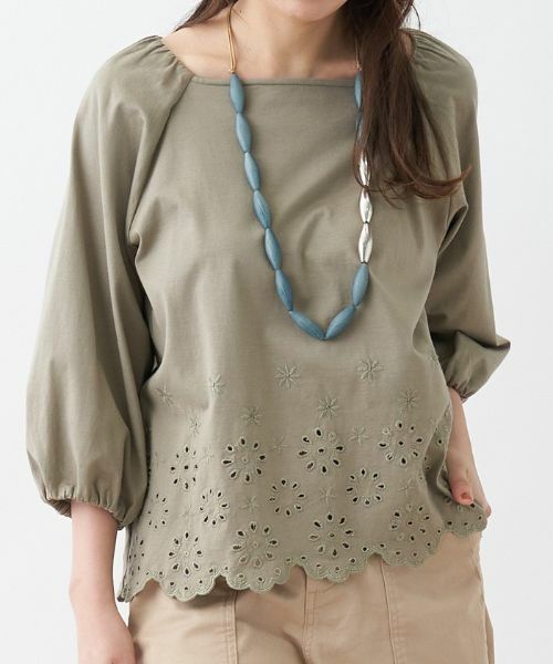 CARA O CRUZ / キャラ・オ・クルス カットソー | 洗える アイレットレースブラウス | 詳細13