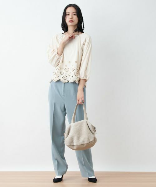 CARA O CRUZ / キャラ・オ・クルス カットソー | 洗える アイレットレースブラウス | 詳細2