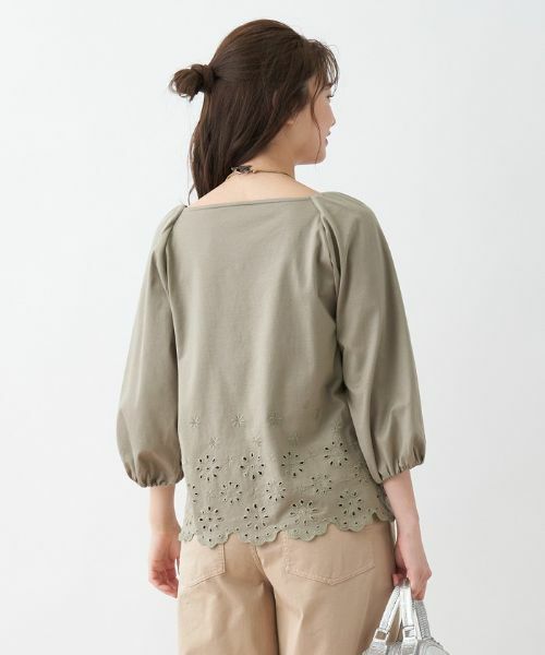 CARA O CRUZ / キャラ・オ・クルス カットソー | 洗える アイレットレースブラウス | 詳細6