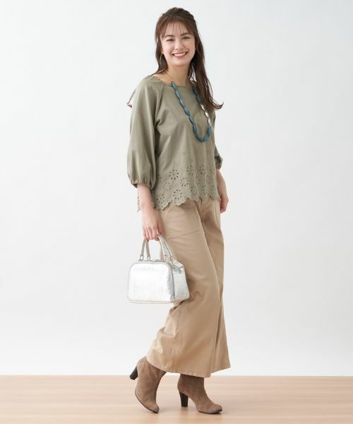 CARA O CRUZ / キャラ・オ・クルス カットソー | 洗える アイレットレースブラウス | 詳細8