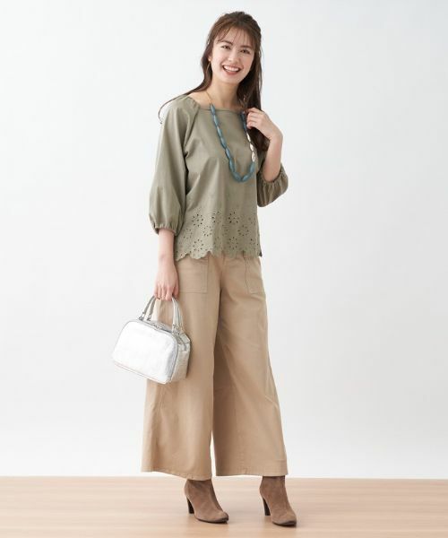 CARA O CRUZ / キャラ・オ・クルス カットソー | 洗える アイレットレースブラウス | 詳細9