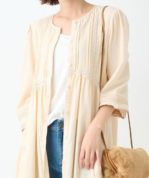 CARA O CRUZ / キャラ・オ・クルス シャツ・ブラウス | 洗える レースのロングブラウス | 詳細27