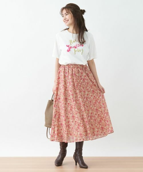 CARA O CRUZ / キャラ・オ・クルス ミニ・ひざ丈スカート | 洗える フラワースカート【DEVEAUX】 | 詳細17