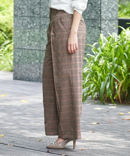 CARA O CRUZ / キャラ・オ・クルス その他パンツ | チェックのワイドパンツ【セットアップ対応商品】 | 詳細1