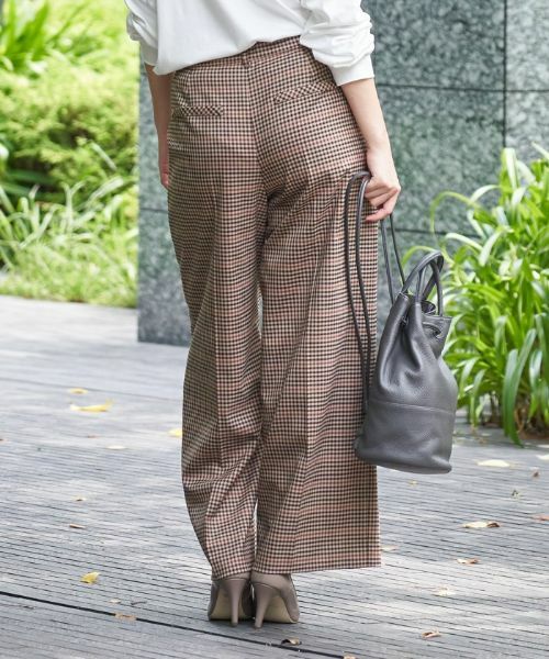 CARA O CRUZ / キャラ・オ・クルス その他パンツ | チェックのワイドパンツ【セットアップ対応商品】 | 詳細2