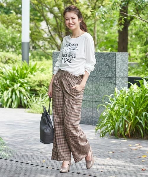 CARA O CRUZ / キャラ・オ・クルス その他パンツ | チェックのワイドパンツ【セットアップ対応商品】 | 詳細3
