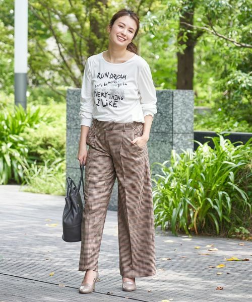 CARA O CRUZ / キャラ・オ・クルス その他パンツ | チェックのワイドパンツ【セットアップ対応商品】 | 詳細4