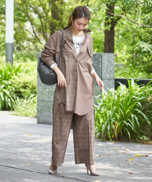 CARA O CRUZ / キャラ・オ・クルス その他パンツ | チェックのワイドパンツ【セットアップ対応商品】 | 詳細8