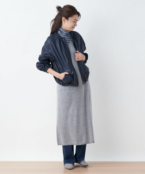 CARA O CRUZ/キャラ・オ・クルス 洗える ジップアップブルゾン ネイビー 7(S)