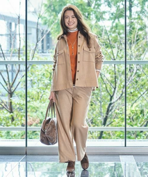 CARA O CRUZ / キャラ・オ・クルス その他パンツ | ウエスト伸縮 ワイドパンツ【セットアップ対応商品】 | 詳細12