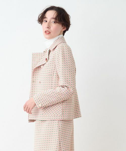 CARA O CRUZ / キャラ・オ・クルス テーラードジャケット | 【セレモニー】ツイード風ジャケット【DUTEL】 | 詳細1