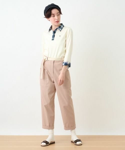 CARA O CRUZ / キャラ・オ・クルス その他パンツ | 洗える ベルト付きベイカーパンツ | 詳細9