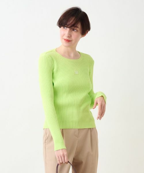 CARA O CRUZ / キャラ・オ・クルス ニット・セーター | 胸ワンポイントロゴニット(ミントグリーン)