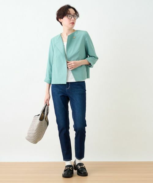 CARA O CRUZ / キャラ・オ・クルス テーラードジャケット | 洗えるノーカラージャケット | 詳細2