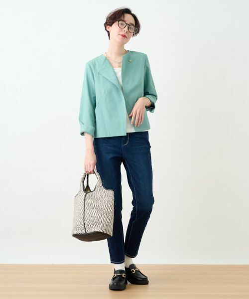 CARA O CRUZ / キャラ・オ・クルス テーラードジャケット | 洗えるノーカラージャケット | 詳細3