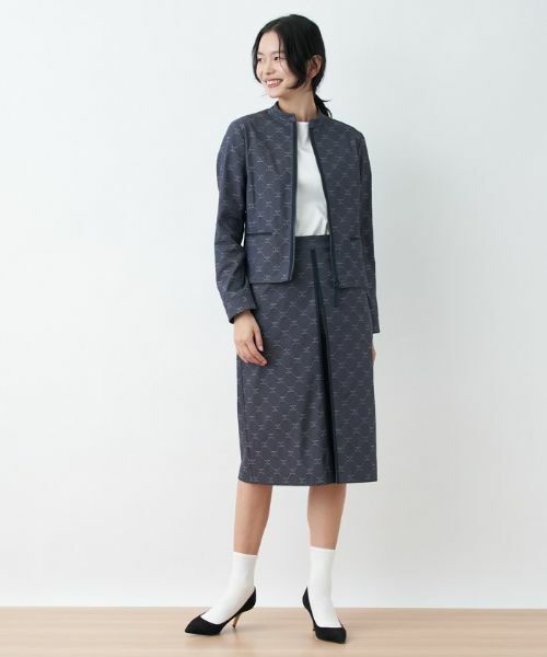 CARA O CRUZ / キャラ・オ・クルス ミニ・ひざ丈スカート | ウエストゴム ロゴジャカードスカート【セレモニー】【産地ナブル】【セットアップ対応】 | 詳細15