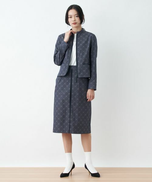 CARA O CRUZ / キャラ・オ・クルス ミニ・ひざ丈スカート | ウエストゴム ロゴジャカードスカート【セレモニー】【産地ナブル】【セットアップ対応】 | 詳細16