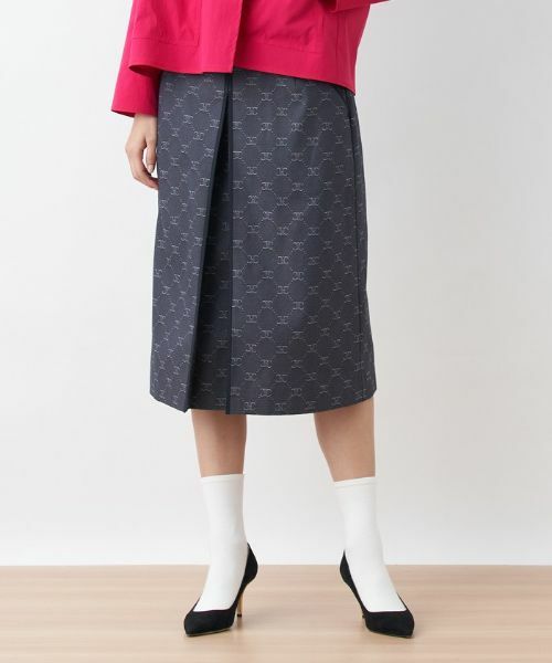 CARA O CRUZ / キャラ・オ・クルス ミニ・ひざ丈スカート | ウエストゴム ロゴジャカードスカート【セレモニー】【産地ナブル】【セットアップ対応】 | 詳細17